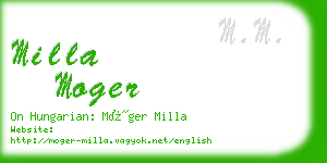 milla moger business card